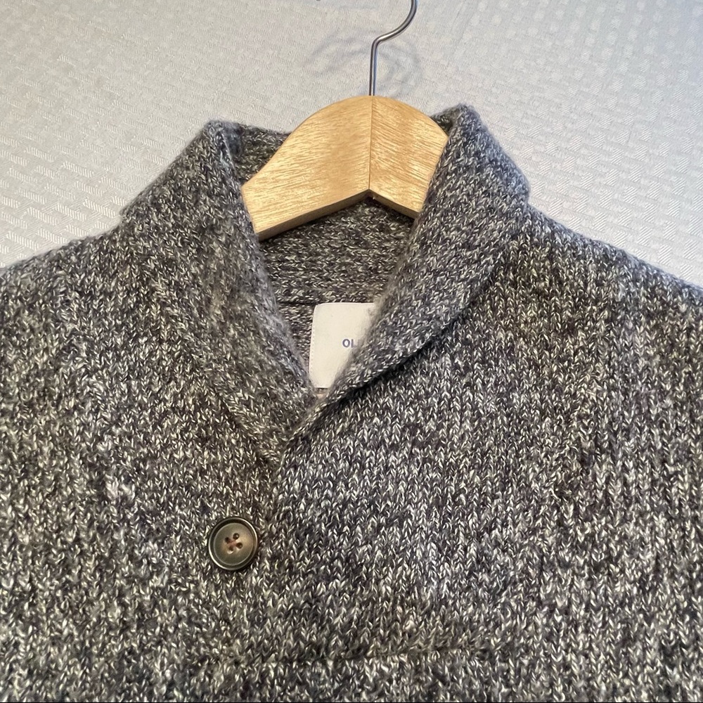 Gray Button-Down Mock-Neck Sweater XL